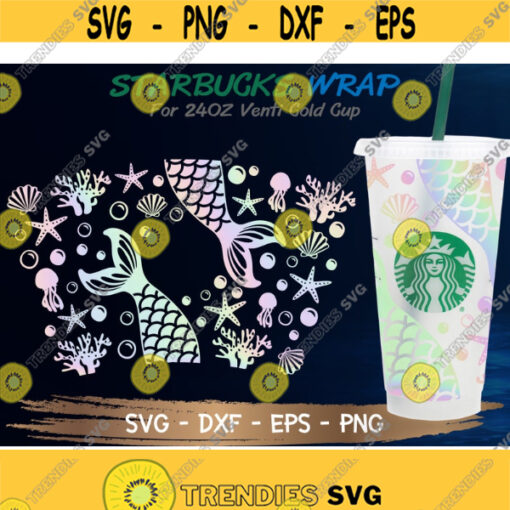 Mermaid Tail Starbucks Cup SVG Mermaid Tail SVG Mermaid svg DIY Venti for Cricut 24oz venti cold cup Digital Download Design 20