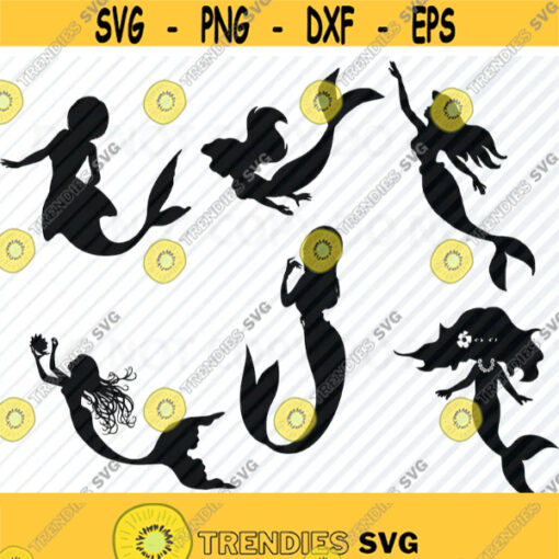 Mermiad SVG Bundle Fantasy Vector Images Mermaids silhouette Clip Art for Vinyl Cutting SVG Files For Cricut Eps Png Stencil ClipArt Design 469
