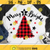 Merry And Bright Svg Buffalo Plaid Christmas Tree Svg Holiday Cut Files Xmas Saying Svg Dxf Eps Png Winter Clipart Silhouette Cricut Design 1978 .jpg