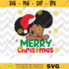 Merry Christmas Black Girl Svg Png Little Black Girl Christmas Svg Afro Puff Girl with Santa Hat Sublimation Svg Png Dxf Clipart copy