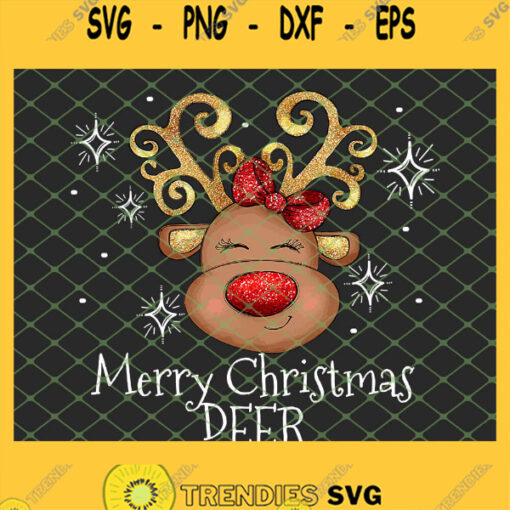 Merry Christmas Deer Antler SVG PNG DXF EPS Cricut 1