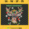 Merry Christmas Deer Head Wearing Sunglasses SVG PNG DXF EPS Cricut 1