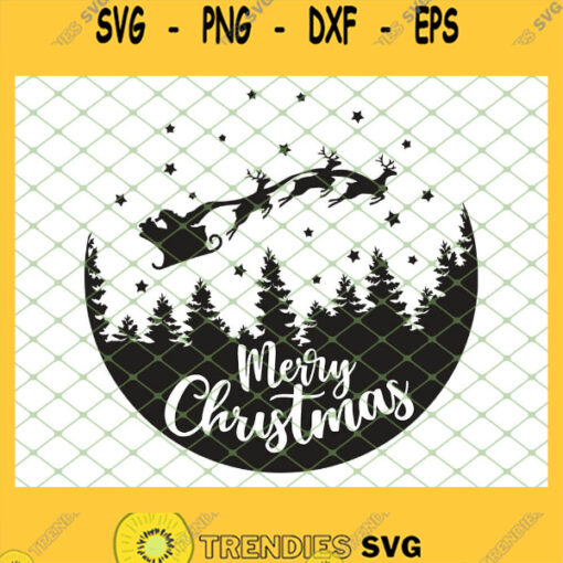 Merry Christmas Flying Reindeer SVG PNG DXF EPS 1
