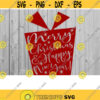 Merry Christmas Gift SVG Happy New Year SVG Christmas SVG Files For Cricut Christmas Clip Art Cut Files Vintage Present Clip Art .jpg