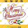 Merry Christmas Holly Monogram Machine Embroidery INSTANT DOWNLOAD pes dst Design 396