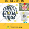 Merry Christmas Round SVG PNG DXF Cut File for Cricut and Silhouette. Christmas circle style for t shirt mug and Christmas Gift 571