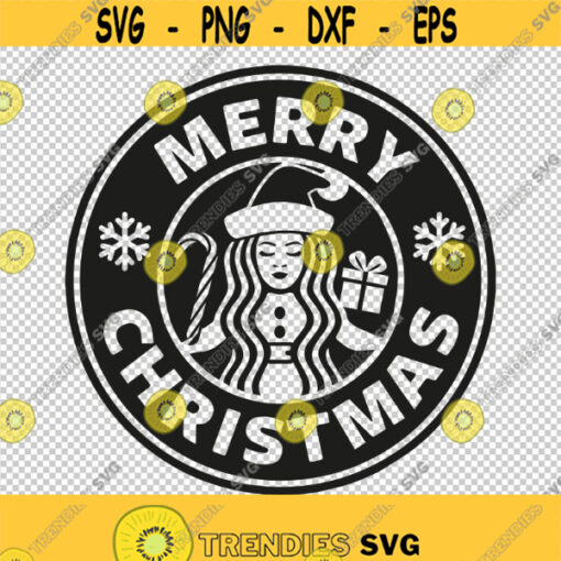 Merry Christmas Round for Coffee Cup SVG PNG EPS File For Cricut Silhouette Cut Files Vector Digital File