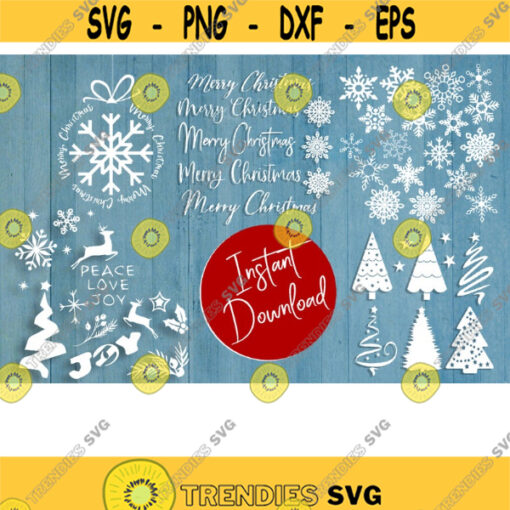 Merry Christmas SVG Bundle Christmas SVG Christmas SVG Files For Cricut Merry Christmas Text In Assorted Fonts Svg Christmas Sign .jpg