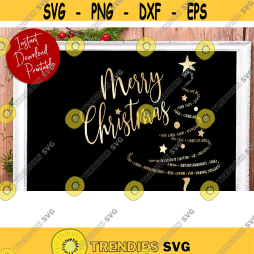 Merry Christmas SVG Christmas Sign SVG Christmas SVG Files For Cricut Christmas Tree Svg Cut Files Vintage Christmas Sign Design 10385 .jpg