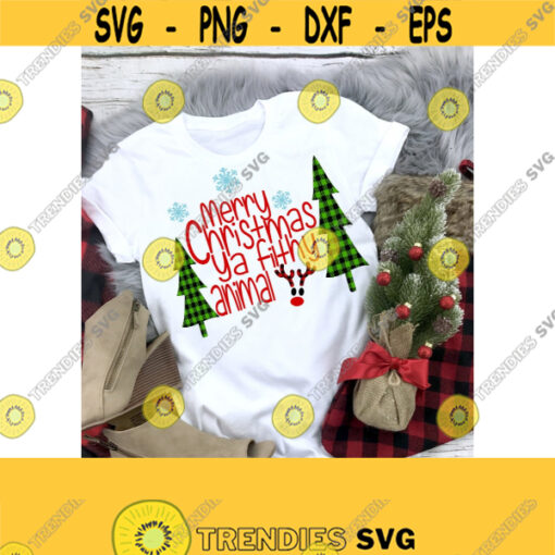 Merry Christmas SVG Fithy Animal SVG Christmas SVG Buffalo Plaid Svg Digital Cut Files Svg Dxf Pdf Ai Eps Png Jpeg