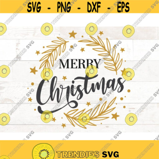 Merry Christmas SVG Merry Christmas Sign Merry Christmas shirt svg Merry Christmas png Gold Merry Christmas wreath svg files for cricut Design 592