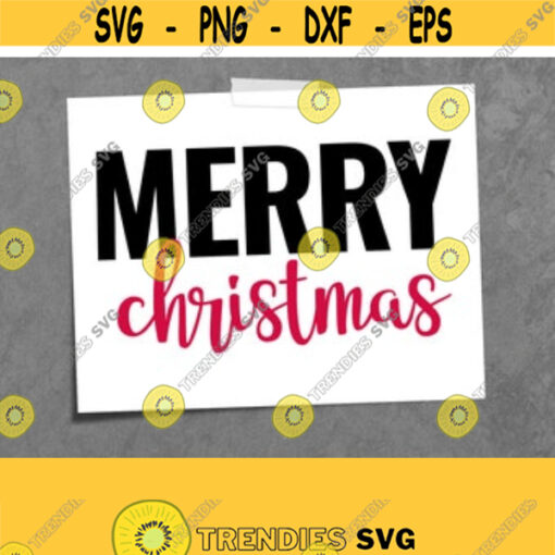 Merry Christmas SVG. Minimalist Merry Christmas Sign. Holiday Shirt Cut Files. Vector Files Cutting for Machine png dxf eps jpg pdf download Design 100