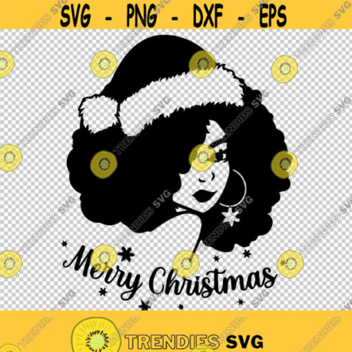 Merry Christmas Santa Baby African American Xmas Girl SVG PNG EPS File For Cricut Silhouette Cut Files Vector Digital File