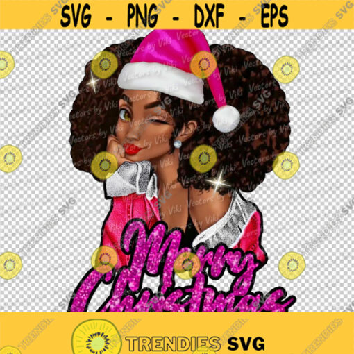 Merry Christmas Santa Baby Afro Christmas Queen Black Girl Xmas Afro Hair Black Women Holidays Melanin Queen JPG PNG Digital File