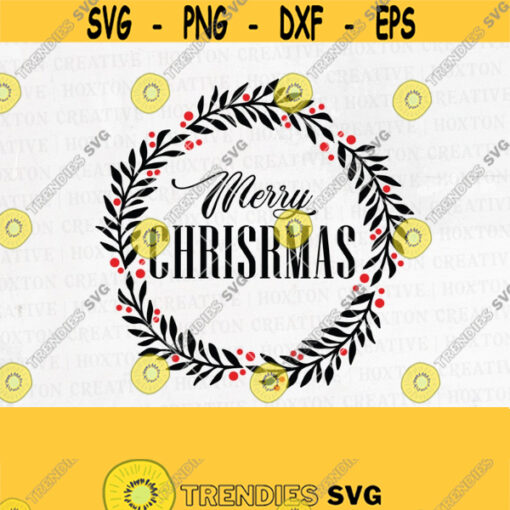 Merry Christmas Sign Svg File Christmas Cut File Merry Christmas Wreath Svg Christmas Decor Svg Holly Wreath Svg Christmas SignDesign 297