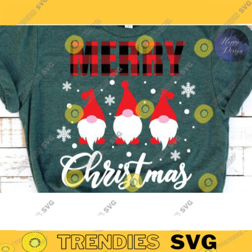 Merry Christmas Svg Christmas Gnomes Svg Cute Gnomies Svg Buffalo Plaid Kids Funny Christmas Shirt Svg File for Cricut Silhouette Png 756 copy