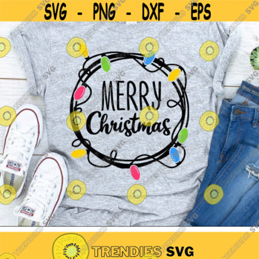 Merry Christmas Svg Christmas Lights Svg Christmas Cut Files Kids Holidays Svg Dxf Eps Png Home Decor Sign Clipart Cricut Silhouette Design 1317 .jpg