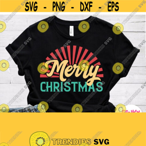 Merry Christmas Svg Christmas Shirt Svg Vintage Rays Retro Design 60s Svg Dxf Png Jpg Eps Cuttable Image for Cricut Silhouette Design 293