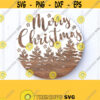 Merry Christmas Svg Happy New Year with Trees Svg Cut File Christmas Round Sign DIY Glowforge File DxfPngEps Vector Clipart Download Design 263