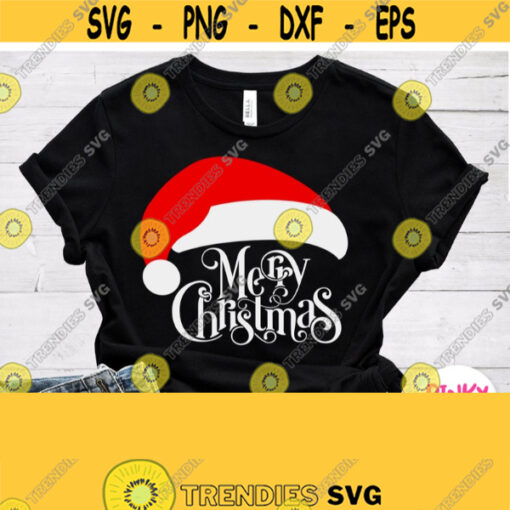 Merry Christmas Svg Wording with Santa Claus Hat Family Christmas Design Svg Mom Dad Baby Granny Christmas Shirt Svg Cricut Silhouette Design 368