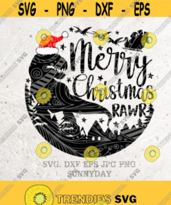 Merry Christmas SvgChristmasaurus SvgRawrSaurus Svg FileDXF Silhouette Vinyl Cricut Cutting SVG T shirtDinosaur svgRexSanta Saurus Design 201