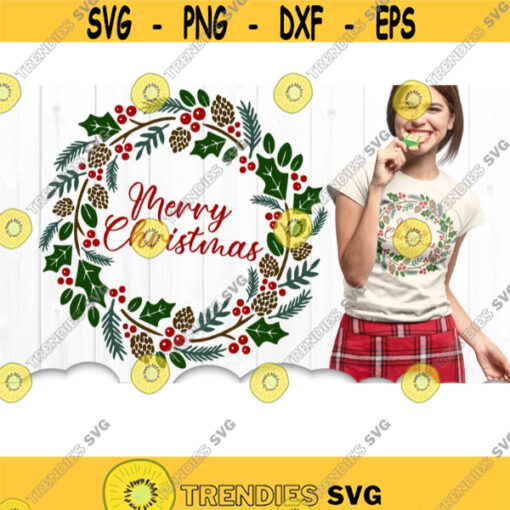 Merry Christmas Wreath Svg Christmas Wreath Svg Files For Cricut Merry Christmas Svg Christmas Cricut Svg Christmas Dxf Cut Files .jpg