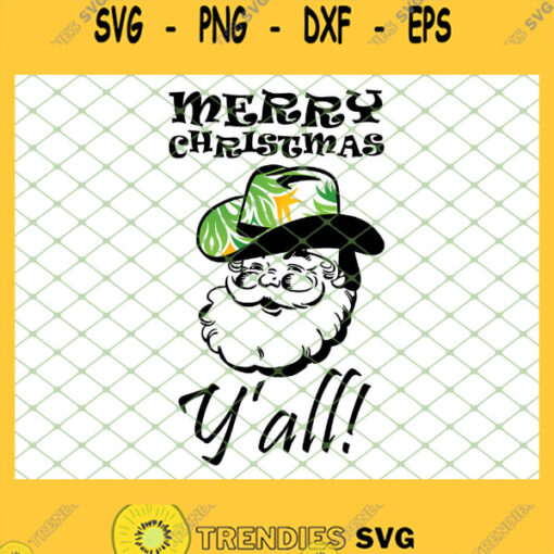 Merry Christmas Y All Cowboy Santa SVG PNG DXF EPS 1