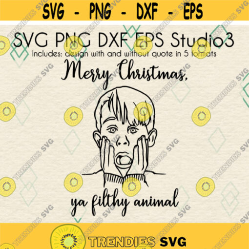 Merry Christmas Ya Filthy Animal SVG Cut Files Kevin Design Christmas SVG Digital Download svg dxf png eps studio3Design 32.jpg