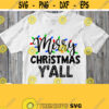 Merry Christmas Yall Svg Christmas Shirt Svg Saying Design with Christmas Lights Cuttable File for Cricut Silhouette Printable Clipart Design 918