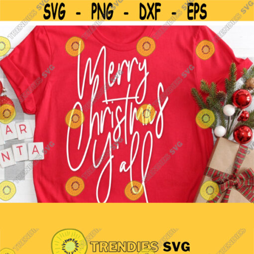 Merry Christmas Yall Svg Christmas Svg Winter Shirt Svg Christmas shirt Svg Hand Lettered Svg Cut File Instant Digital Download Cricut Design 257
