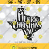 Merry Christmas Yall svg Texas Christmas svg Texas State svg Christmas Shirt Design Xmas Saying svg Winter svg Cricut Silhouette Design 884