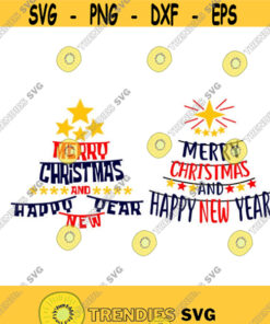 Merry Christmas And Happy New Year Tree Cuttable Design Svg Png Dxf Eps Designs Cameo File Silhouette Design 921