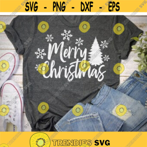 Merry Christmas svg Christmas svg Christmas Tree svg dxf Winter svg Snowflake svg Holiday svg Cut file Clipart Cricut Silhouette Design 87.jpg