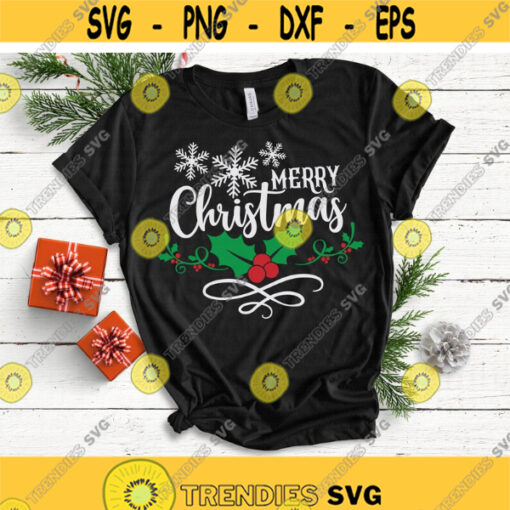 Merry Christmas svg Christmas svg Winter svg Holly svg Christmas Decorations svg dxf Christmas Shirt Cut File Cricut Silhouette Design 209.jpg