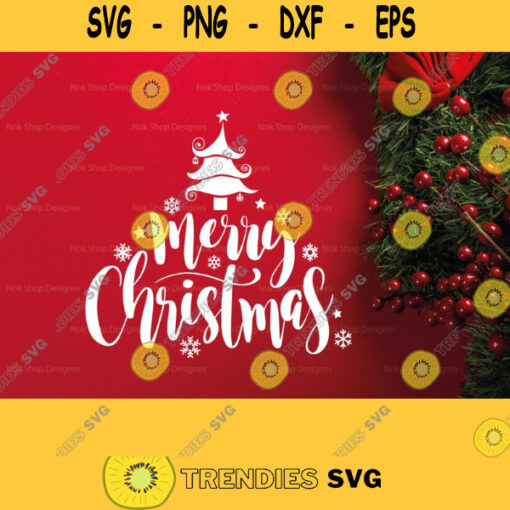 Merry Christmas svg Christmas tree SVG Digital cut file winter svg Merry Christmas svg christmas tree svg snowflakes svg 484
