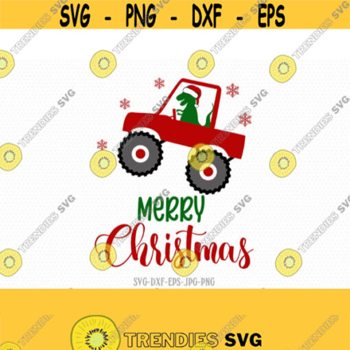 Merry Christmas trex SVG Christmas SVG Christmas trex monster truck SVG Christmas Cutting File CriCut Files svg jpg png dxf Silhouette Design 709