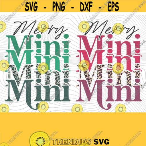 Merry Mini PNG Print File for Sublimation Holiday Prints Mini Christmas Design Leopard Mini Design Holiday Christmas Winter Funny Design 397