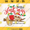 Merry Slothmas And Happy New Year Svg Sloth Christmas Svg
