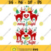 Merry and Bright Deer Reindeer Christmas Cuttable Design SVG PNG DXF eps Designs Cameo File Silhouette Design 743
