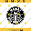 Merry and Bright Starbucks Decal Files cut files for cricut svg png dxf Design 452