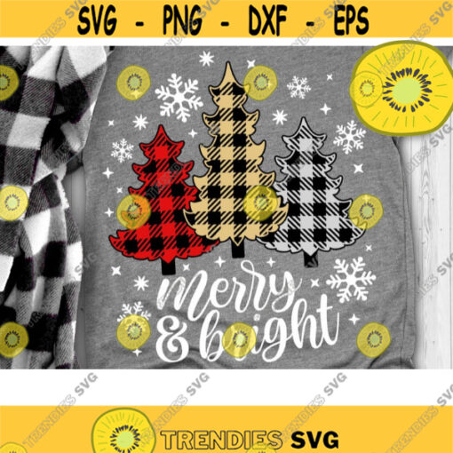 Merry and Bright Svg Christmas Tree Svg Buffalo Plaid Trees Svg Christmas Cut File Svg Dxf Eps Png Design 54 .jpg