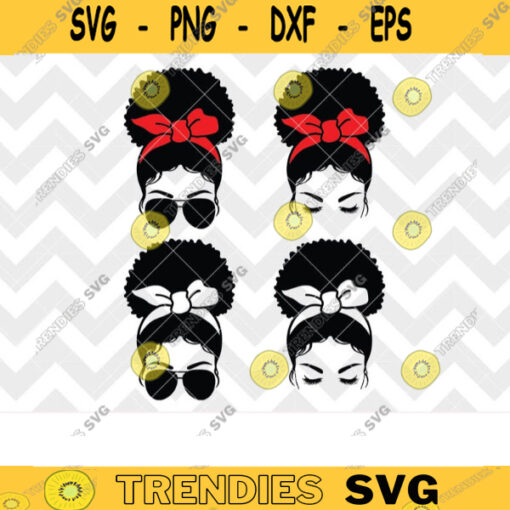 Messy Afro Bun Svg Afro Bun Sunglasses Svg Afro Bun Bow Afro Black Girl Black Afro Woman Afro Bun Girl Svg Cut Files Dxf Png Clipart copy