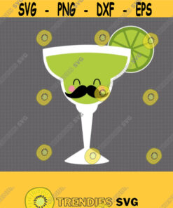Mexican Margarita Svg. Cinco De Mayo Cut Files. Kawaii Margarita With Mustache Png. Vector File For Cutting Machine Dxf Eps Download Design 871