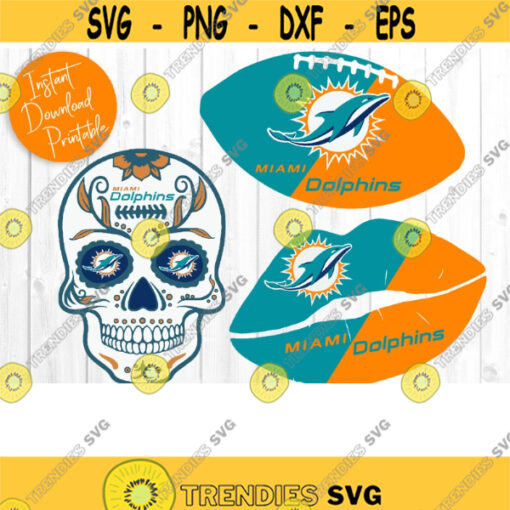 Miami DOLPHINS SVG Sugar Skull Svg Football Svg Files For Cricut Dolphins Svg Dolphins Svg Cut Files Silhouette Dolphins Dxf Png .jpg