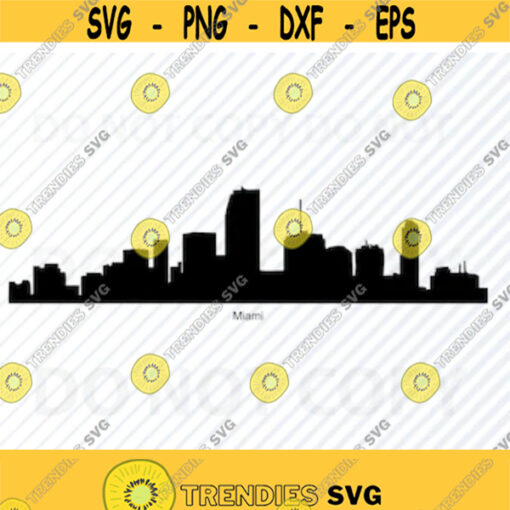 Miami Skyline SVG Files For Cricut City skyline Clipart City silhouette Files Eps Png Dxf Clip Art Cityscape Miami Florida Svg Skyline Design 447