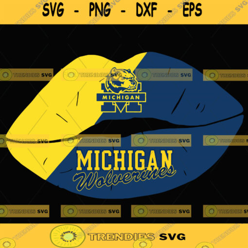 Michigan Wolverines Lips Svg Lips Ncaa Svg Sport Ncaa Svg Lips NCaa Shirt Silhouette Svg Cutting Files Download Instant BaseBall Svg Football Svg HockeyTeam