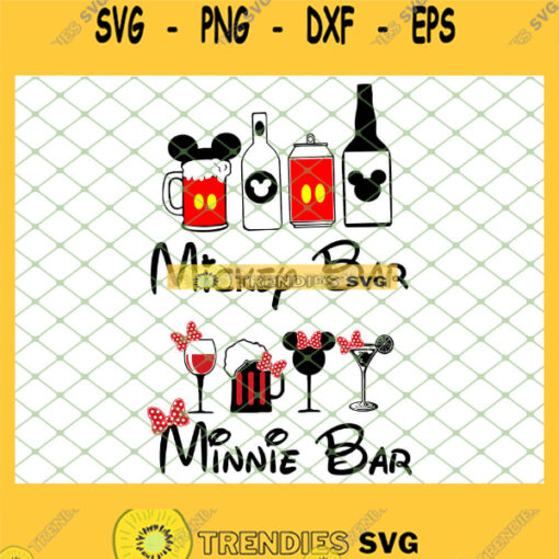 Mickey And Minnie Mouse Bar SVG PNG DXF EPS 1
