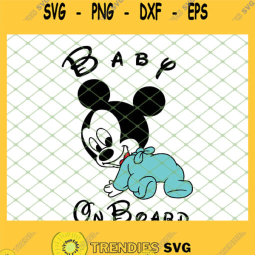 Mickey Baby On Board SVG PNG DXF EPS 1