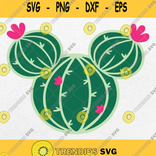 Mickey Head Cactus Svg Mickey Head Cactus Flower Png Dxf Eps