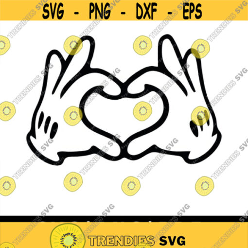 Mickey Heart Hands SVG PNG PDF Cricut Silhouette Cricut svg Silhouette svg Simple Hearts Svg Valentine day svg Heart clipart Design 2016